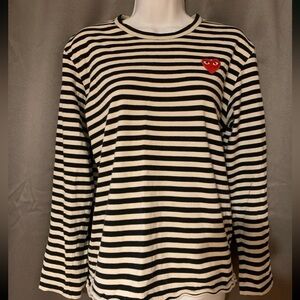 PLAY COMME DES GARÇONS Striped Black and White Top men